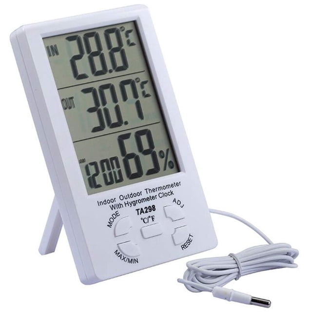 High Precision Large Screen Thermometer with Probe for Indoor Outdoor Digital Thermometer Large LCD Display