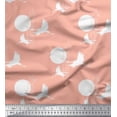 thumbnail image 1 of Soimoi Poly Crepe Fabric Bamboo Tree,Moon & Stork Bird Printed Craft Fabric by The Yard 52 Inch Wide, 1 of 1