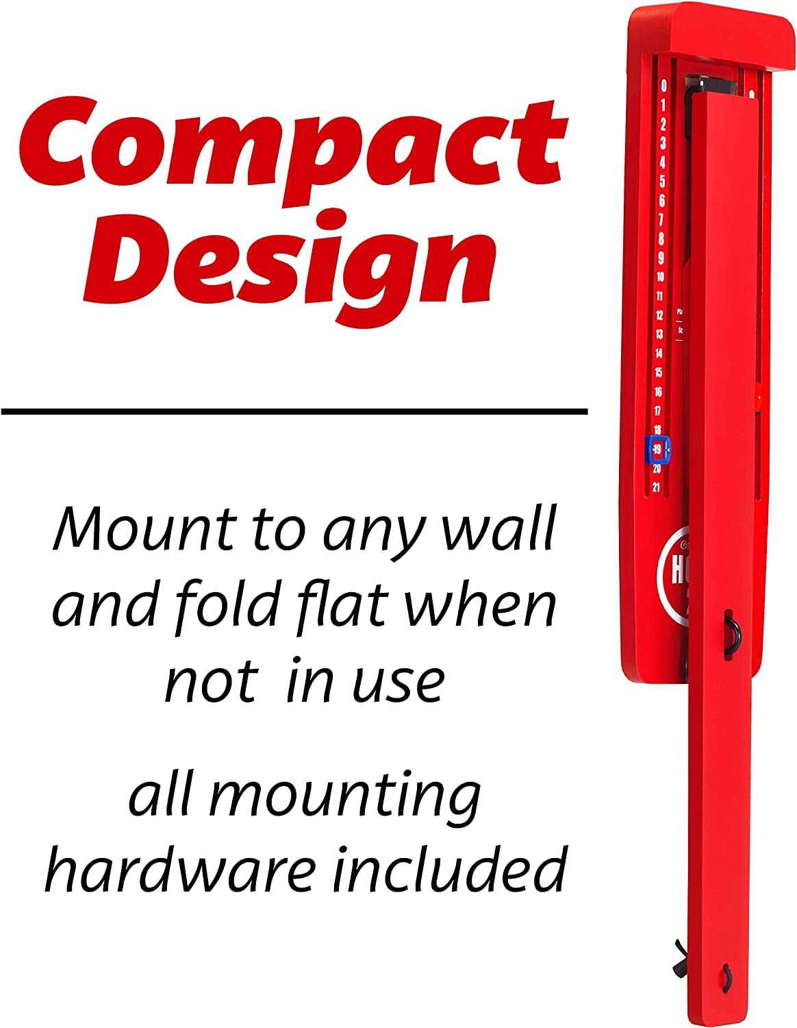 GoSports Hook21 Ring Swing Game - Indoor or Outdoor Ring Toss Game with Foldable Arm - Red