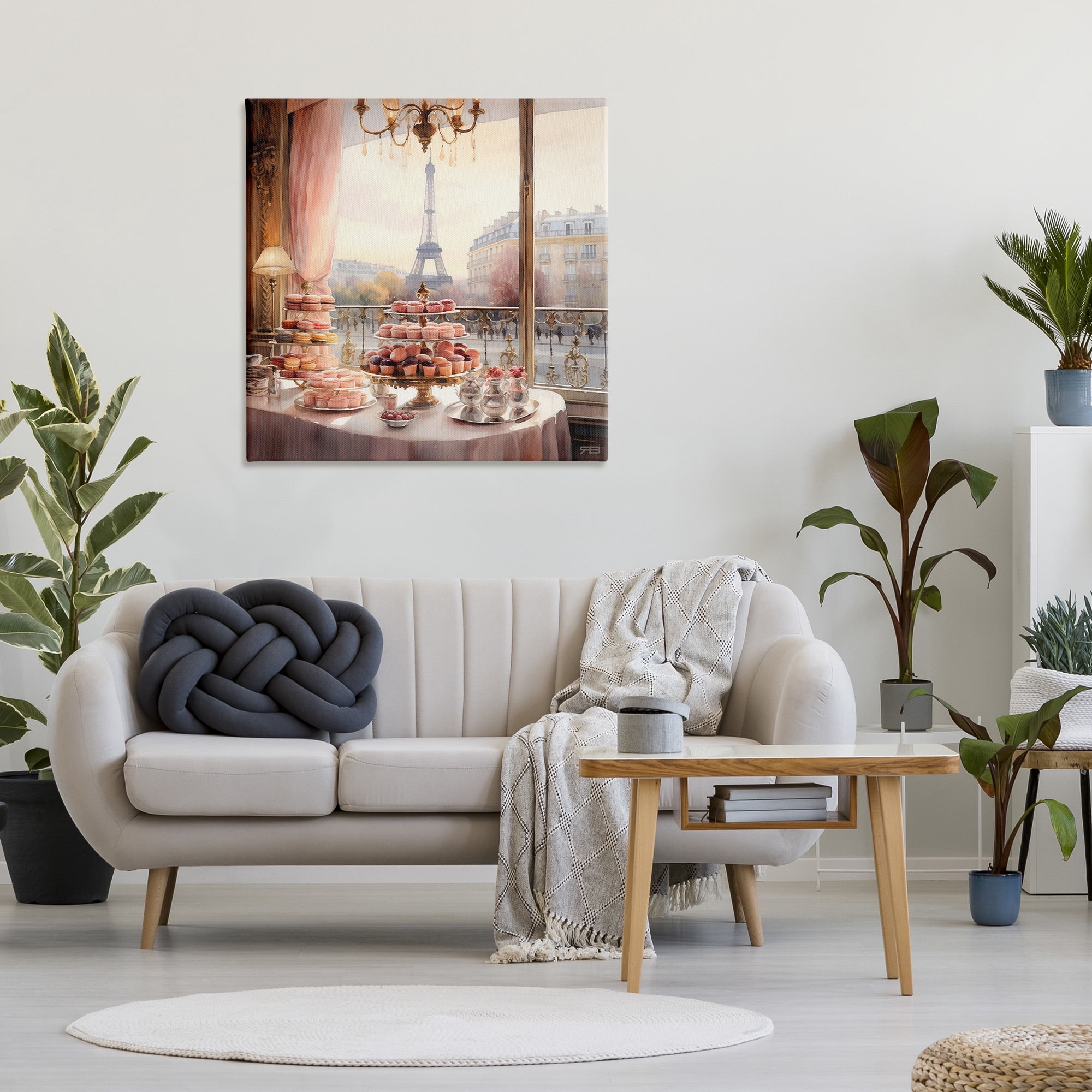 Stupell Industries Parisian Desserts City View Food & Beverage Painting Gallery Wrapped Canvas Art Print Wall Art, 36 x 36