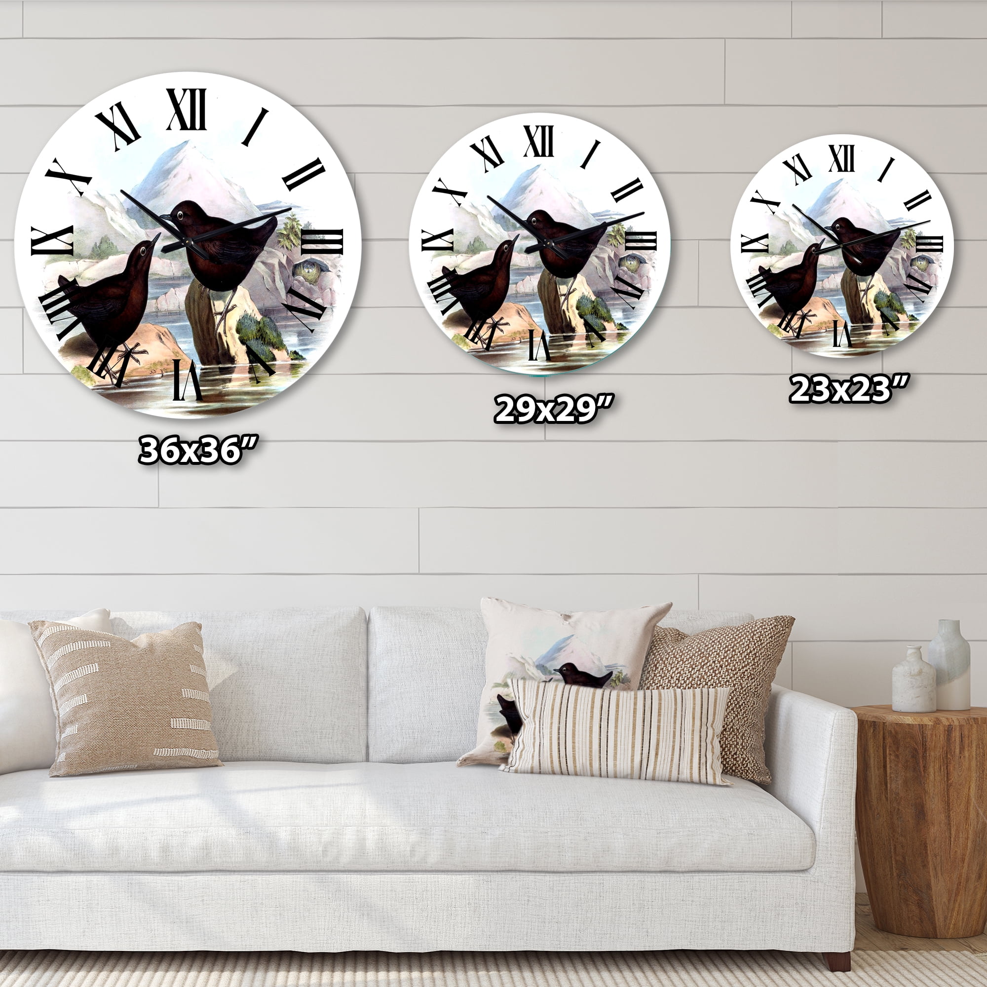 Designart 1 in Farmhouse Wall Clock