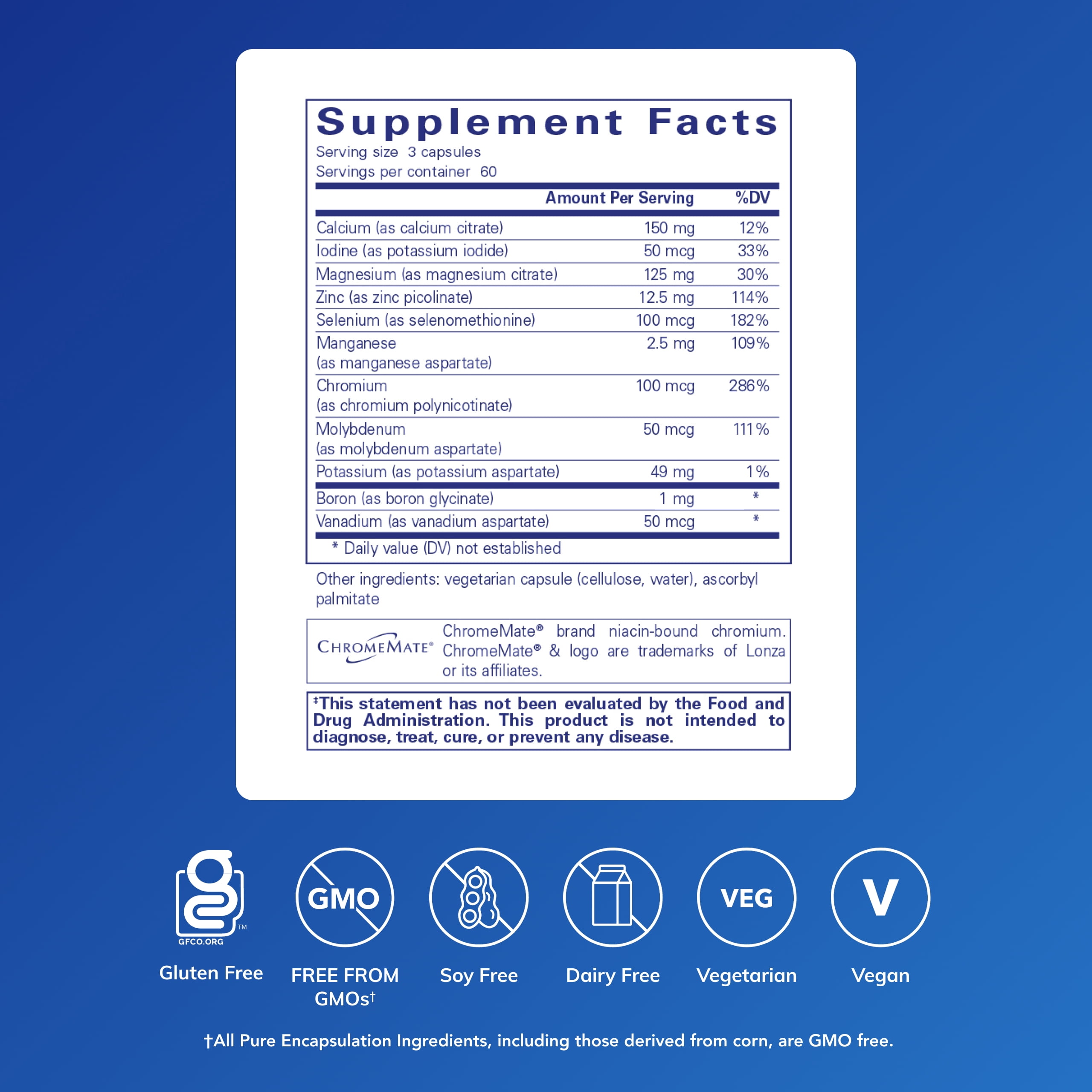 Pure Encapsulations Mineral 650 without Copper & Iron | Hypoallergenic Combination of Balanced Chelated|Minerals | 180 Capsules
