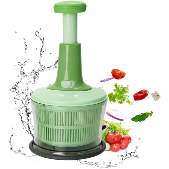 Essoreuse et Hachoir à Salade, Séchoir Manuel à Légumes Panier à Fruits Lave-Savon Égouttoir à Salade avec Bol Passoire pour Cuisine
