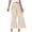 Beige, variant on Pxkloy Capris Linen Pants for Women 2024 Women's Linen Wide Leg Capri Pants Beach High Waisted Drawstring Casual Loose Capris Pants with Pockets Beige,XXL