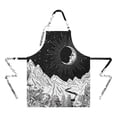 thumbnail image 2 of Black Gothic Moon Mountain Pattern Apron-Garden Aprons for Women with Pockets-Cotton Linen Waterproof Kitchen Cooking Gardening Aprons Adjustable for Kitchen,Cooking,BBQ and Salon 33x27 Inch, 2 of 7