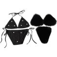 thumbnail image 4 of Bikini Triangle à Faux Fourrure pour Femmes Ensemble Deux Pièces, 4 of 4