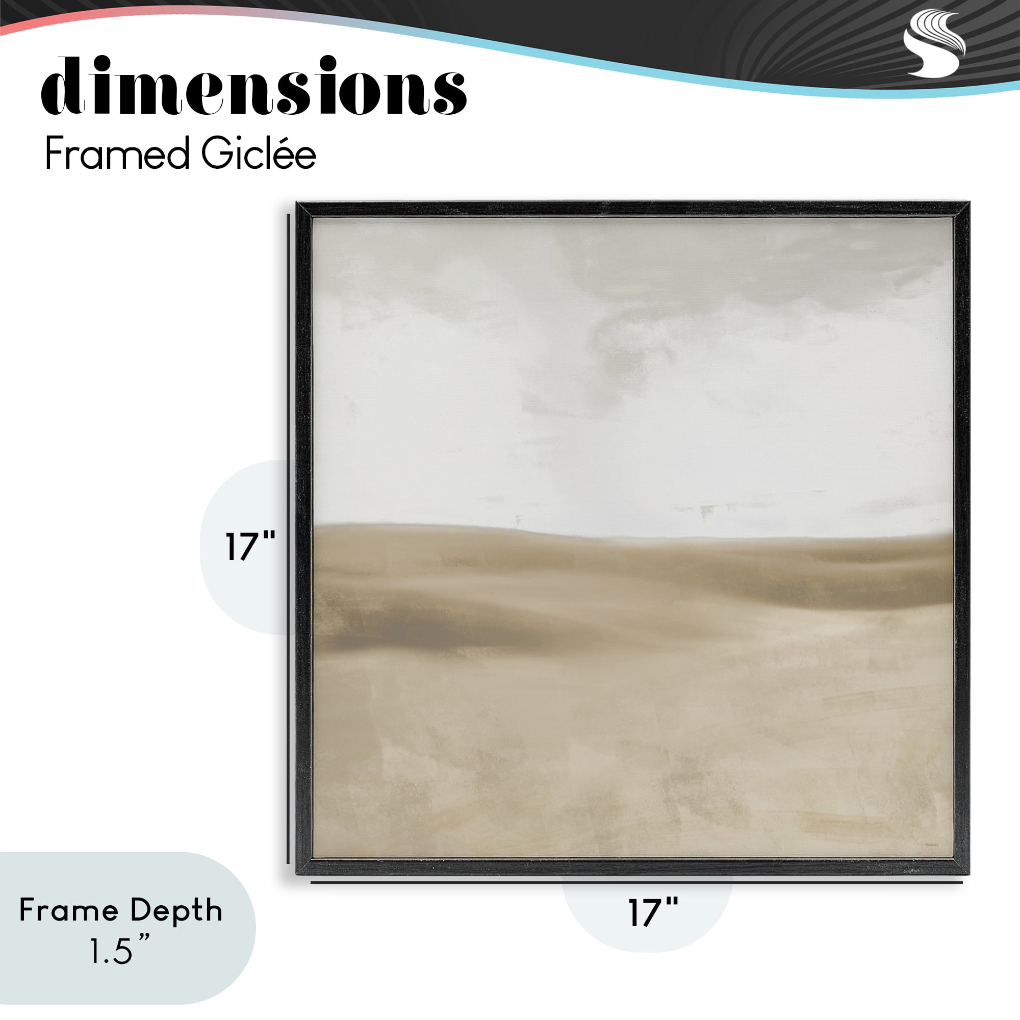 Stupell Industries Smooth Neutral Hills Black Framed Giclee Art, design by Dan Meneely