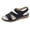 Black, variant on AnuYalue Women's Strappy Flat Sandals Arch Support Slip On Open Toe Dressy Slide Sandals Lightweight Comfortable Summer Beach Shoes