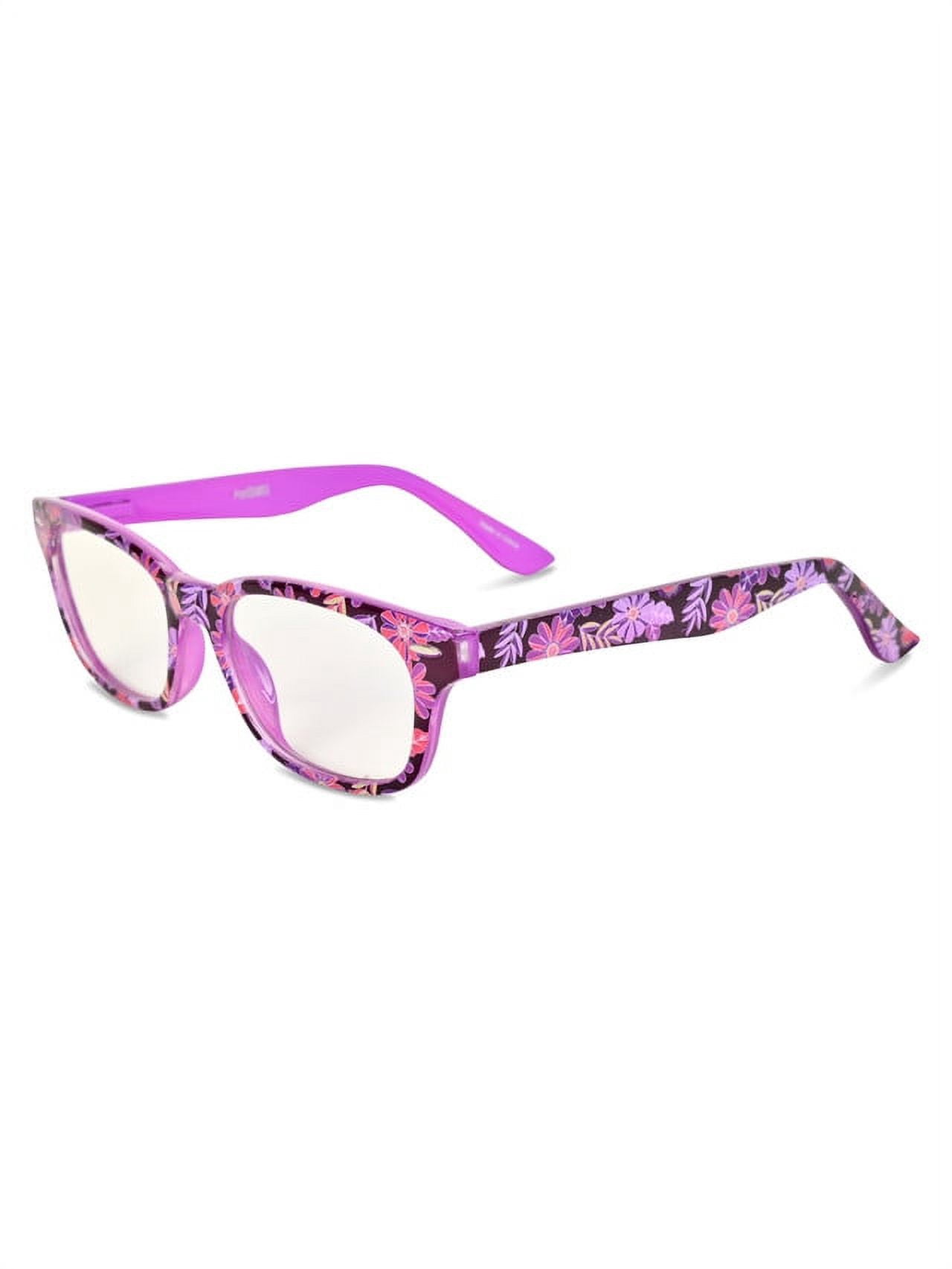 eyeSQUARED Adult Violet Frame Blue Light Blocking Glasses with Blue Eco Friendly Case for Women