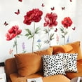 thumbnail image 3 of XIBUFE 2026 New Teen Girl Room Decor Red Floral Wall Stickers Decorative Living Room Bedroom Background Wall Stickers Office Decor for Women for Bedroom,Living Room,Study,Dormitory., 3 of 7