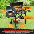thumbnail image 6 of Charcoal Grills, Outdoor Charcoal Barbecue Grill Offset Smoker, Camping Barbecue Grill for Outdoor Backyard BBQ Parties And Picnics, 509 Square Inch Cooking Surface, 6 of 11