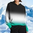 thumbnail image 7 of FNFHFY Hoodies for Women Color Block Hooded Sweatshirt Cozy Knit Sweater Pullovers Loose Drop Shoulder Hoodie, 7 of 7