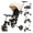 Beige, variant on XJD 9 in 1 Multifunctional Tricycle for Toddlers, 2-4 Years Kids Foldable Tricycle with Adjustable Canopy, Detachable Backrest and Push Handle, Black