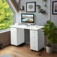 thumbnail image 2 of Double Edged Manicure Nail Table with Drawer White, 2 of 12