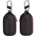 thumbnail image 2 of (Marrón) Estuche para llaves de coche, estuche para llaves portátil, gancho y cremallera de metal, estuche para llaves de coche, 2 of 5