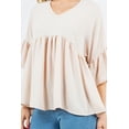 thumbnail image 5 of Celeste Women's S-3X Empire V-neck Top with Flowy Design with Ruffle Sleeves Made in USA, 5 of 5