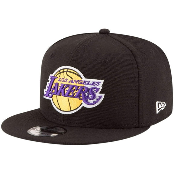 Men's New Era Black Los Angeles Lakers Official Team Color 9FIFTY Snapback Hat