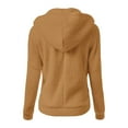 thumbnail image 4 of HLKJKLS Long Sleeve Shirts For Women Hooded Sweater Coat Winter Warm Zipper Outwear Polyester Comfortable Brown S-5Xl, 4 of 5