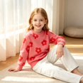 thumbnail image 5 of TIREOW Girls Sweatshirts Round Neck Long Sleeve Pullover Sweatshirt with Flower Print Loose Fit Soft Casual Pullovers Top, 5 of 8