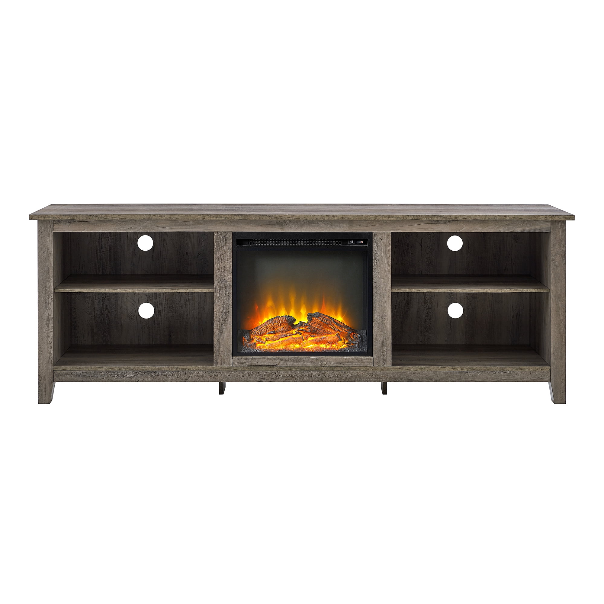 Manor Park Transitional Electric Fireplace TV Stand, Grey Wash