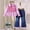 m87-Pink, variant on Outfit Sets For Girls Casual Heart Embroidery Patchwork Long Sleeve Lapel Ruffle Hem Tops And Elastic Waist Pockets Denim Flare Pants 2 Piece Set Fashion Daily Outfits For Children,3-4 Years