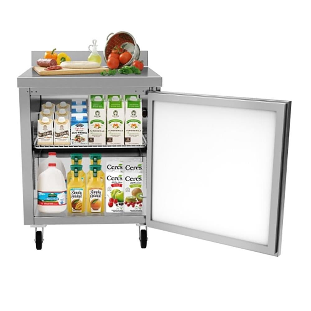 Pemberly Row 27" Stainless Steel Worktop Commercial Refrigerator in Silver