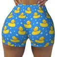 thumbnail image 2 of Salouo Cute Yellow Rubber Ducks Print Women's Athletic Shorts,Booty Shorts Biker Shorts High Waisted Elastic Workout Shorts for Yoga Gym Running Sports-Medium, 2 of 8
