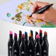 thumbnail image 4 of Set de plumones Marcadores Artísticos, 80 Piezas, Doble Punta, Multicolor con Estuche Negro Daxxon, 4 of 8