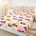 thumbnail image 4 of Manfei Cute Trees Queen Sheets,Cartoon Cars Print Queen Sheet Sets,Pink,4pcs,1 Flat Sheet, 1 Fitted Sheet and 2 Pillowcases, 4 of 6