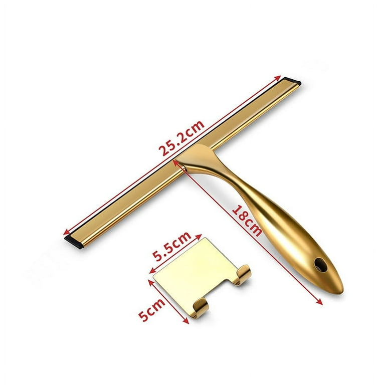 1pc Shower Squeegee, Stainless Steel Bathroom Squeegee, with Hook, for  Effective Cleaning, Bathroom Window Squeegee (Gold)