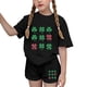 thumbnail image 1 of Vestido de Manga Corta para Niños Día de San Patricio Impreso Cuello Redondo de Dos Piezas con Pantalones Cortos, Cómoda Mezcla de Poliéster Spandex, 1 of 6