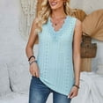 thumbnail image 4 of FAIWAD Beach Sleeveless Tank Tops for Women Lace Embroidered V Neck Tank Top Summer Hollow Out Tops, 4 of 8