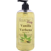 Vanilla Verbena Massage Oil by Eclectic Lady, 16 oz, Sweet Almond Oil and Jojoba Oil