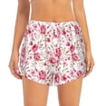 thumbnail image 2 of Goofa Rose Flowers Printed Women 2 in 1 Running Shorts,Quick Dry Athletic Workout Shorts,High Waisted Athletic Shorts with Liner Pockets-Large, 2 of 9