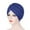 Blue, variant on Tejiojio Fall Clearance Women Solid Beading India Hat Muslim Ruffle Cancer Chemo Hat Beanie Wrap Cap