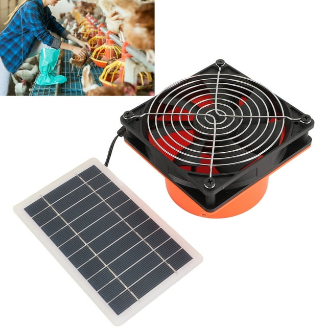 Solar Exhaust Fan, Efficient Cooling Easy Installation 10W Solar Panel Ventilation Fan Energy Saving Safe with Protective Mesh for Greenhouse for Round Duct