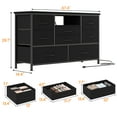 thumbnail image 3 of KATIDAP Wide Dressing Table with 8 large drawers for 50" long TV cabinet with power socket, open compartment for bedroom, living room, wardrobe,Black, 3 of 8