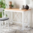 thumbnail image 2 of SAFAVIEH Freyr Contemporary Wood Writing Desk, Brown/White, 2 of 11