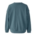 thumbnail image 6 of Oversized Sweatshirt for Women Long Sleeve Drop Shoulder Casual Seams Plain Crewneck Sweatshirts Pullover Tops, 6 of 8