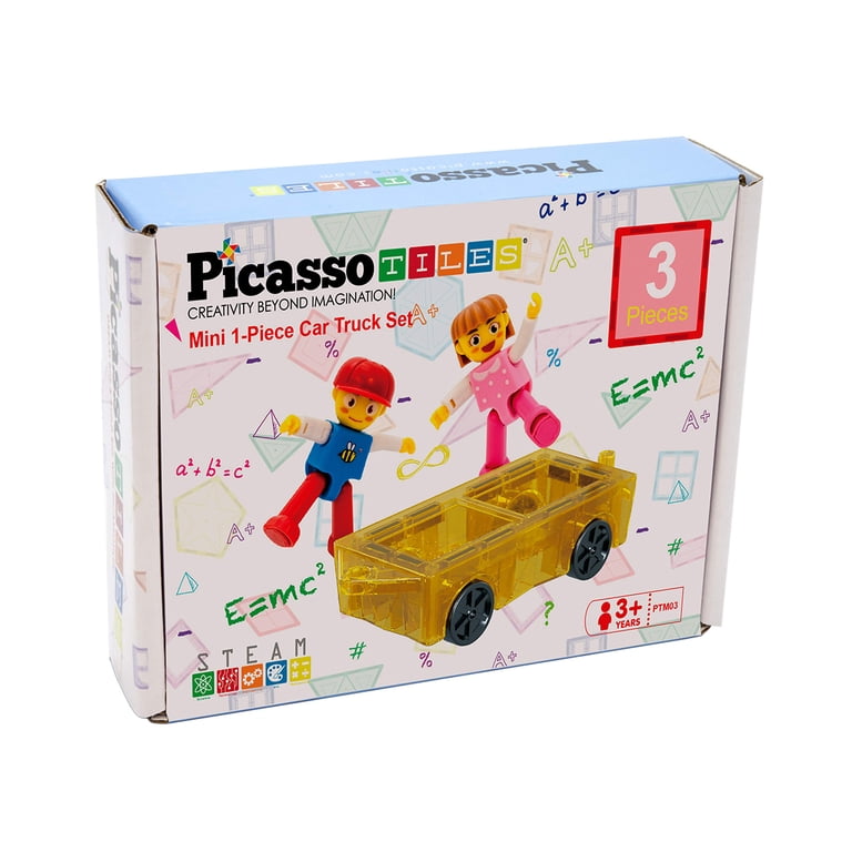 PicassoTiles Magnetic Tiles Expansion Car & Figures photo 6