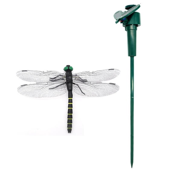 SXCRFKXH Solar Yard Stake Decor Flying Dragonfly, 3Pcs Realistic Pvc Dragonfly Garden Stakes Model,Solar Powered Rotating,for Home Yard Pathway Garden Landscape Outdoor Indoor Centerpieces Decoration