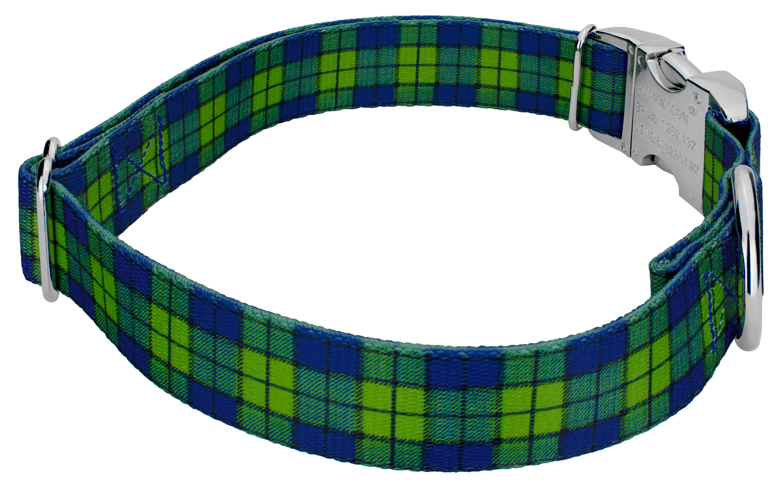 Country Brook Petz® Premium Blue and Green Plaid Dog Collar and Leash, Extra Large - image 4 of 6
