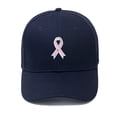thumbnail image 4 of GDREDA Sun Hats Unisex Cancer International Publicity Day Ribbon Printed Cotton Baseball Cap Cap，Navy, 4 of 4