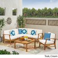 thumbnail image 3 of Christopher Knight Home Perla Outdoor 7-piece Acacia Wood Sofa Set with Cushion by, 3 of 4