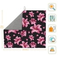 thumbnail image 3 of Vsdgher Lilies Flowers Print Dish Drying Mat, Kitchen Counter Mat, Dish Drying Pad for Dishes, Utensils, Pots and Pans,16" x 18", 3 of 8