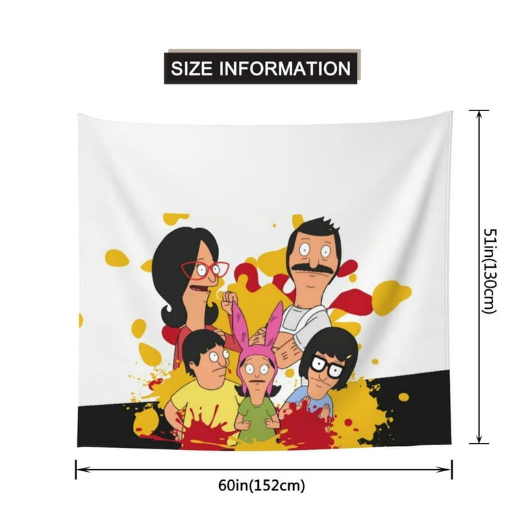 Bob s Burgers Happy Tapestry Decor Luxury Wall Hanging Tapestries For Bedroom Living Room Dormitory Mural Blanket 60x51in Walmart