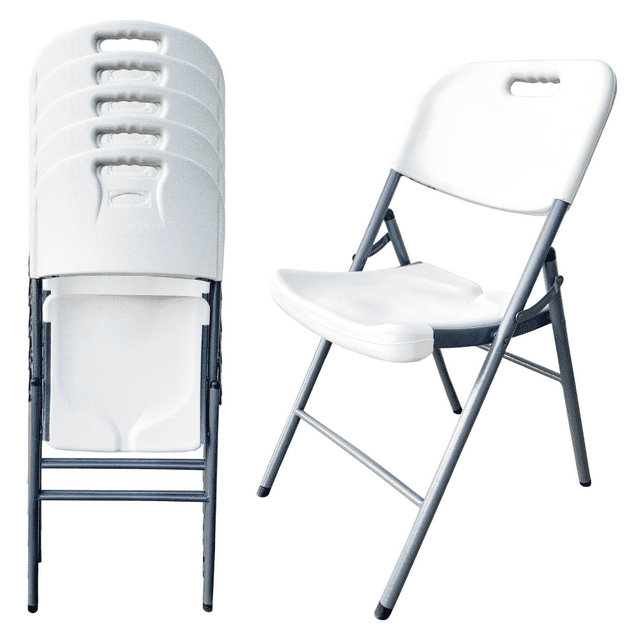 COOLSHT Set 6 Sillas de Plastico Plegables Comodas y Resistentes
