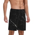 thumbnail image 2 of Sikiie Black Marble Texture Abstract Mens Pajama Shorts, Lightweight Lounge Pant with Pockets Soft Sleep Pj Shorts for MenXX-Large, 2 of 6