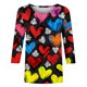 thumbnail image 5 of Xuyuer Womens Valentine T Shirts Love Heart Printed Graphic Tee Tops Spring Shirts Halloween Round Neck 3/4 Length Sleeve Graphic Tee Tops Fashion Casual Printed T-Shirt Top, 5 of 6