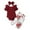 Wine, variant on Pejock Newborn Toddler Infant Baby Girls Clothes Romper Pants Set Summer Short Sleeve Top Printed Pants Bow Headband 3-piece Set, 9-12Months